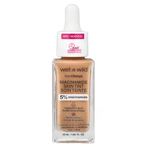 wet n wild Barefocus, Niacinamide Skin Tint, 1116316 Light Medium, 1.08 fl oz (32 ml)