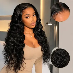 【20" = $69】IFLY 13x4 Lace Front Wig 200% Density 12A Deep Wave Curly Human Hair Wig Natural Black for Women Daily Use Soft Bouncy 20/24/28 Inch | half wig curly hair  | Puff Curly Headband Wig | heavy layers wig | Layered Wigs burmese bundles | soft locs