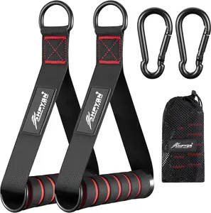 Heavy Duty Exercise Handles, Gym Cable Handles for Cable Machine Attachments, D Handle Cable Attachments, Handles for Resistance Bands, Workout Accessories, Fitness Equipment for Home Gym
