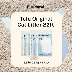 FurPhawl – Tofu Cat Litter, Quick Clumping, Low Tracking, Low Dust, 100% Natural, Flushable, Lightweight, Odor Control