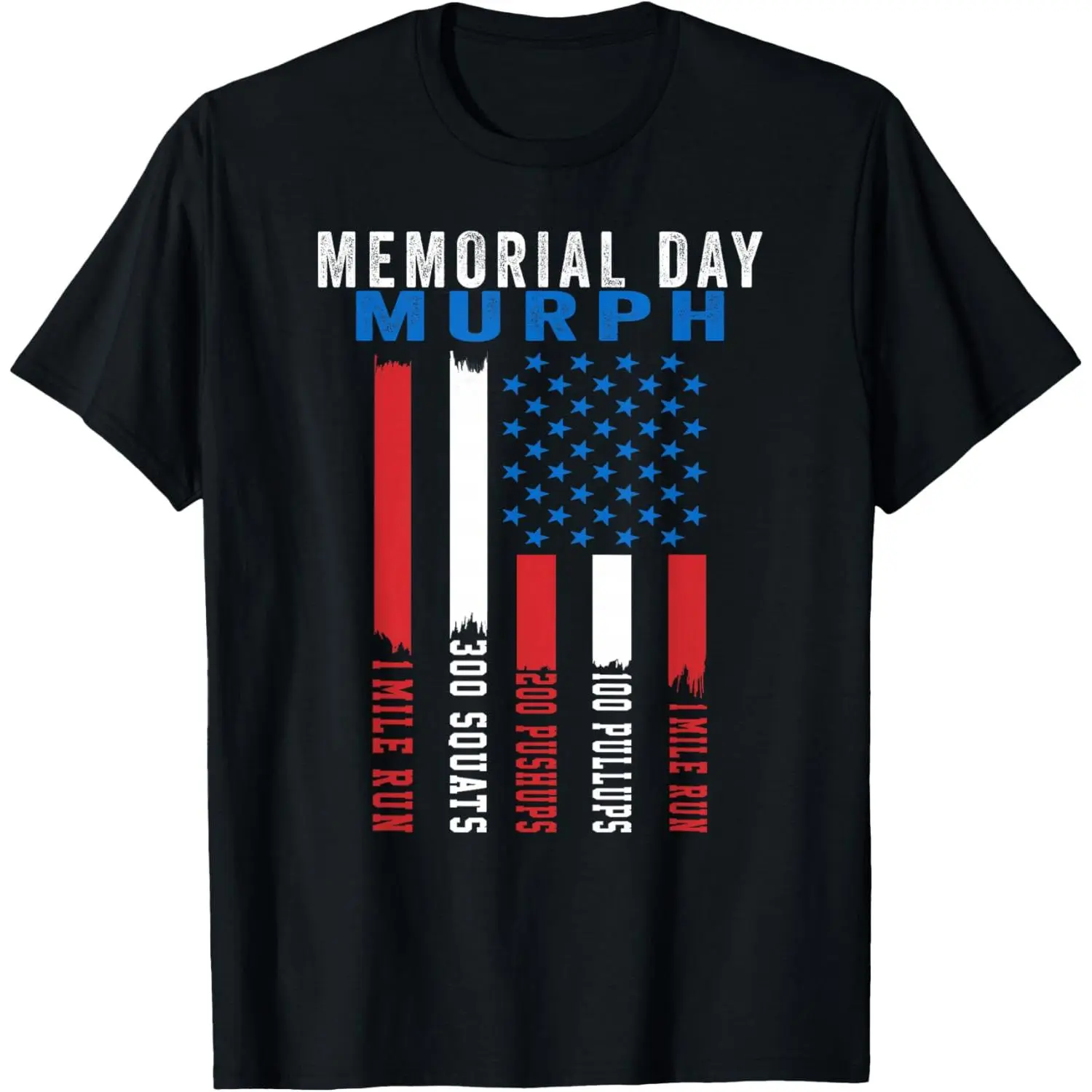 Men's Natural Cotton Murph Challenge Patriotic Fitness T-Shirt - Short-Sleeve, Casual American Memorial Day Gym Top, Gifts for Men