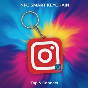 Insta NFC Keychain - Smart Tap Keychain for Phone Sharing & Quick Links - Tap-to-Share Technology - Works with iPhone & Android - Rewritable NFC Chip - Compact Design - Perfect for Digital Business Cards & Social Media Sharing