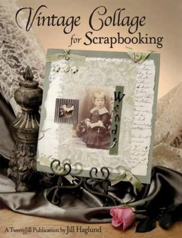 Used Vintage Collage Craft Book for Scrapbooking by Jill Haglund (Paperback, English) - Good, with Step-by-Step Photographs, Craft Paper to Add Textures Through Fibres, Very Good