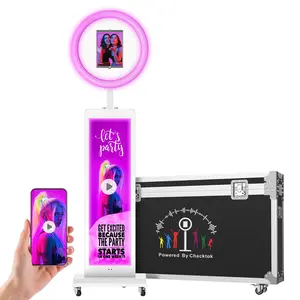 MWE Photo Booth Shell for iPad 10.2/10.9/11/12.9-inch with LCD Screen, RGB Ring Light & Chacktok App for Parties, Weddings & Events