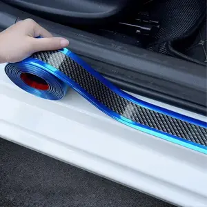 Carbon Fiber Car Door Sill Protector, Anti-scratch Car Door Sill Sticker, Universal Car Interior Accessories for Car Decoration, Car Interior DecorativeGift