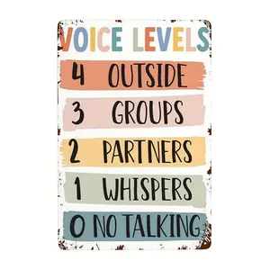 Voice Level Chart Classroom Decor Classroom Policy Classroom Rules Poster, Classroom Management Rainbow Bohemian Metal Tin Sign 12.0 X 16.0 inch Plaque Eid Al-Adha Mubarak