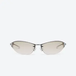 GENTLE MONSTER Futura 02 Silver Frame Gray Lenses Wraparound Shape