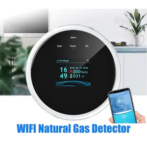 Home Natural Gas Leak Detector WiFi Enabled, APP Remote Alert, LCD Digital Concentration Display, High Sensitivity for Methane LPG Propane Safety