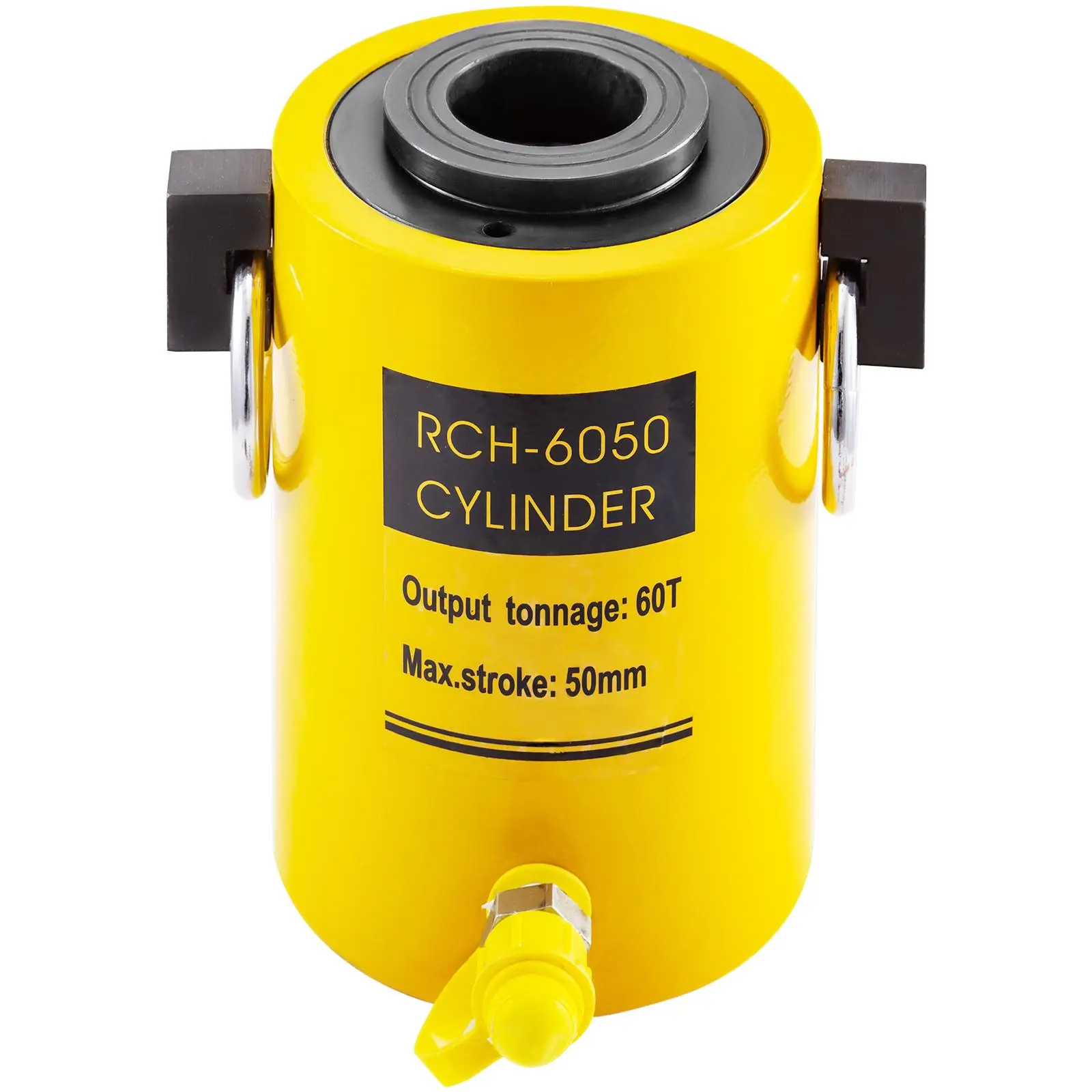 VEVOR 60t 50mm Hollow Plunger Hydraulic Cylinder Jack, Compact Convenient Durable Small-Size Tool with Circle Texture, 130000 lbs Capacity, Quick Connect, for Automotive Body and Frame Shops, Bridges, Wide Usage