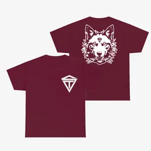 Sleep Theory Wolf 2 Sided Graphic Tee Pure Cotton Fabric Casual Street Style Crew Neck Short Sleeve T-Shirt Tops Trendy for Women for Men