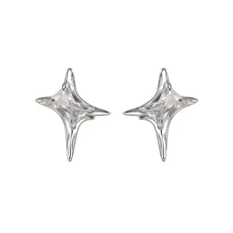 CZ Star Stud Earrings for Men Women Streetwear Style Hip Hop Punk Unisex Earrings