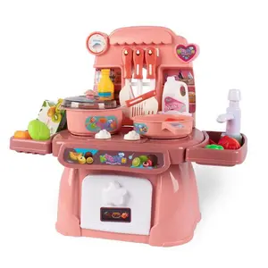 11 inch children's kitchen toy set, simulated food doll with sound and lighting, girl's birthday gift