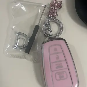 Car Key Case, Rhinestone Bear Decor Car Key Protector, Soft TPU Key Protective Cover, Car Accessories for Toyota RAV4 Camry Corolla Avalon C-HR Prius GT86 Highlander #TOP PICKS