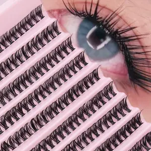 Dense 40d11mm False Eyelashes, Self-Adhesive Patch Design, Natural Look, Suitable for Daily Use & Special Occasions, 200 Clusters, Fluffy False Eyelashes