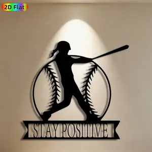 1pc Softball Player Metal Wall Art, Dynamic Softball Statue Mural, Ideal Gift for New Year, Easter, Softball Sports Enthusiasts, Rust-Resistant Metal Wall Decor Wall Sculptures, Perfect for Home Wall & Garden Fence, Stylish Outdoor & Indoor Decor