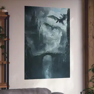 Fourth Wing Artistic Paper Print, Bordered Basgiath War College Dragon Rider Poster, Home Decoration Wall Decor for Room