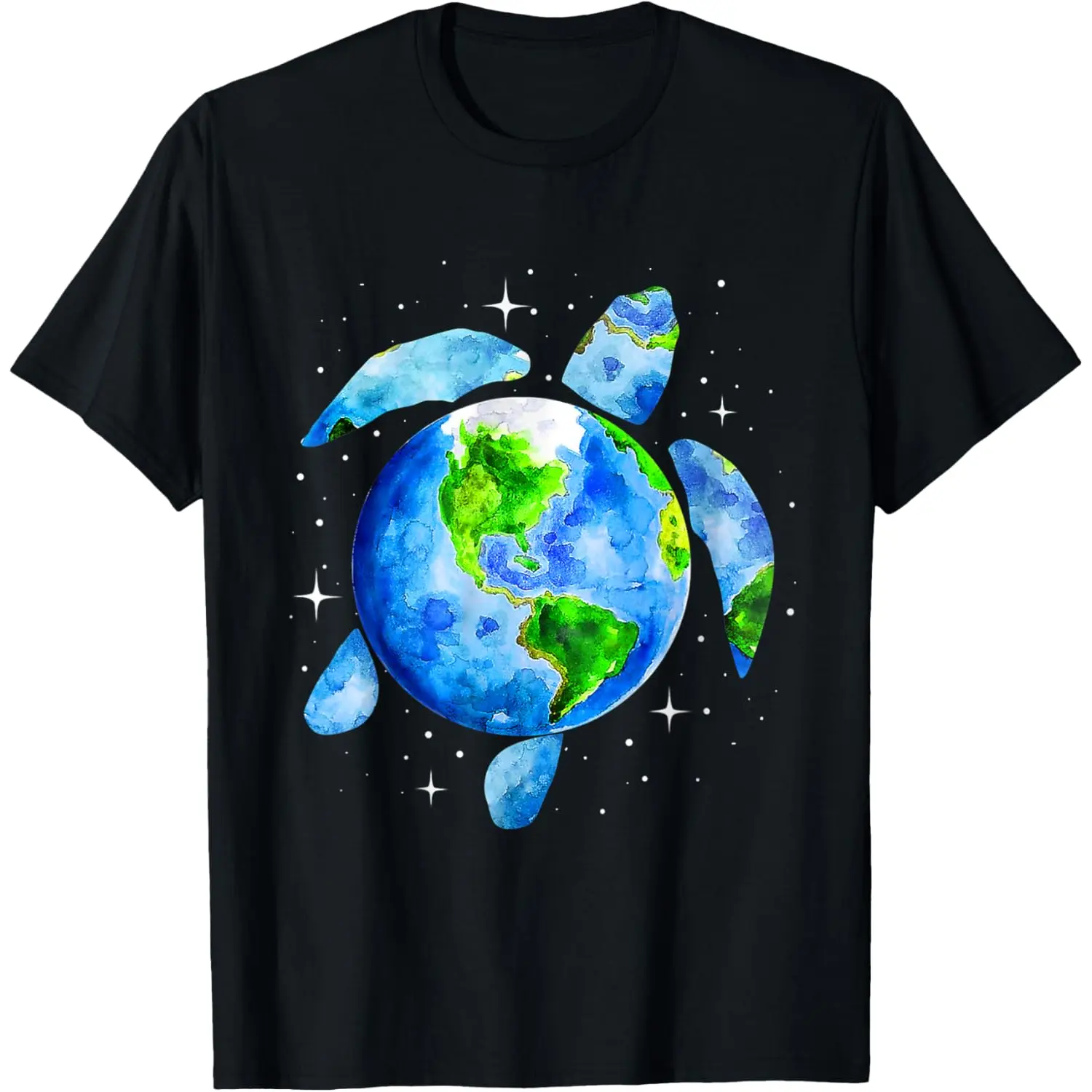100% Cotton  Earth Day 2022 Restore Save the Planet Earth Sea Turtle Art T-Shirt