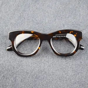 Nerd Acetate Eyeglasses Frame Oval Reading Glasses Thick Classic Trend Men Women