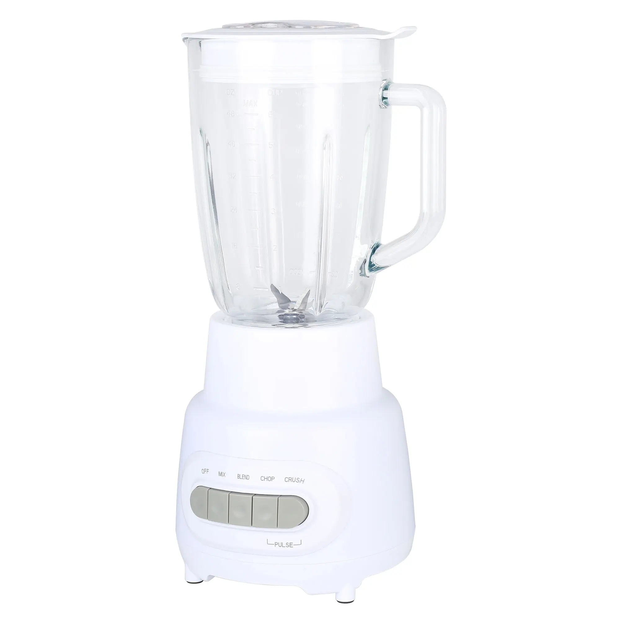 Mainstays Glass Jar 5 Speed Blender with 6-Cup Jar (48 Oz) Capacity, Article White,New