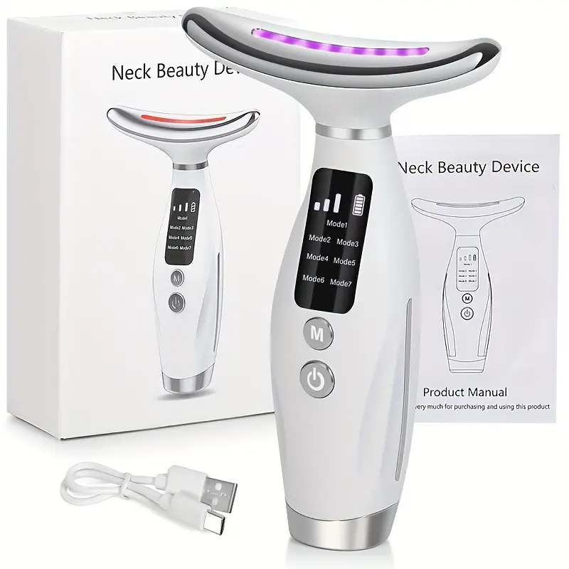 USB Rechargeable Neck Face Massager, 7 Speed Vibration Spa Device, Facial Relaxation Tool, Facial Beauty Massagers, Perfect Gift for Women, Mothers, Wives, Facial Beauty Devices