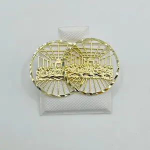 10K Light Weight Last Supper Earrings