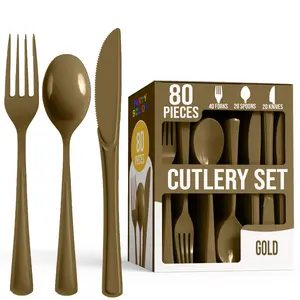 Heavy Duty Gold Cutlery Combo - 7.5 in. - 80 Count