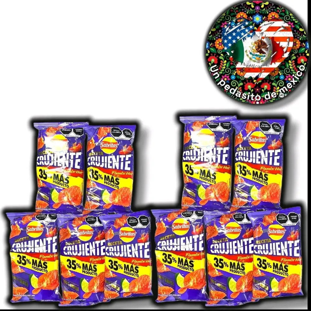 10 Pack Sabritas Crujiente Flamin Hot