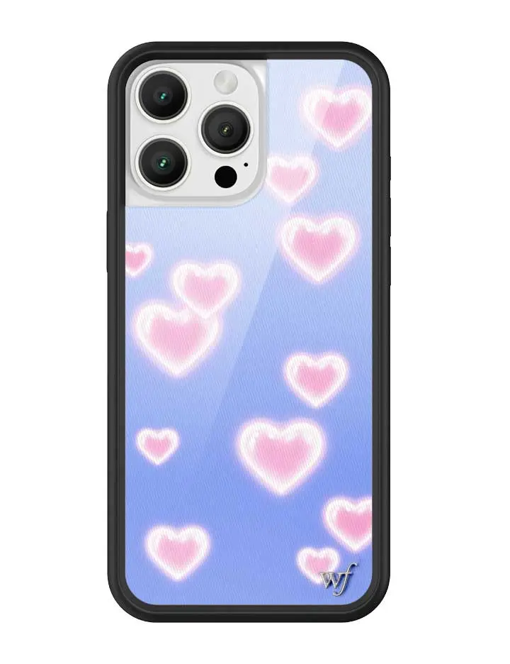 Dreamy Hearts | Limited Edition iPhone Case | Raised Protective Black Bumper | Durable Aesthetic Trendy Dreamy Pastel Protection Custom Smartphone Protective Cellphone Cute