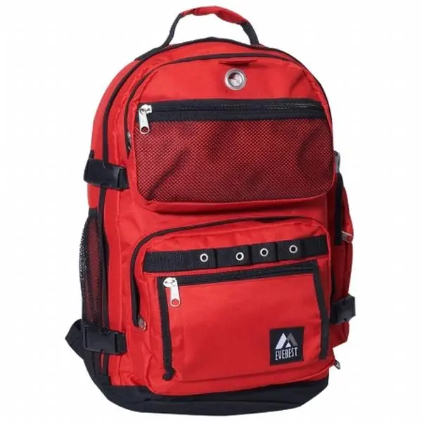 Everest 3045R-RD 20 in. Oversize Deluxe Adjustable Durable Backpack for School, Adjustable Backpack