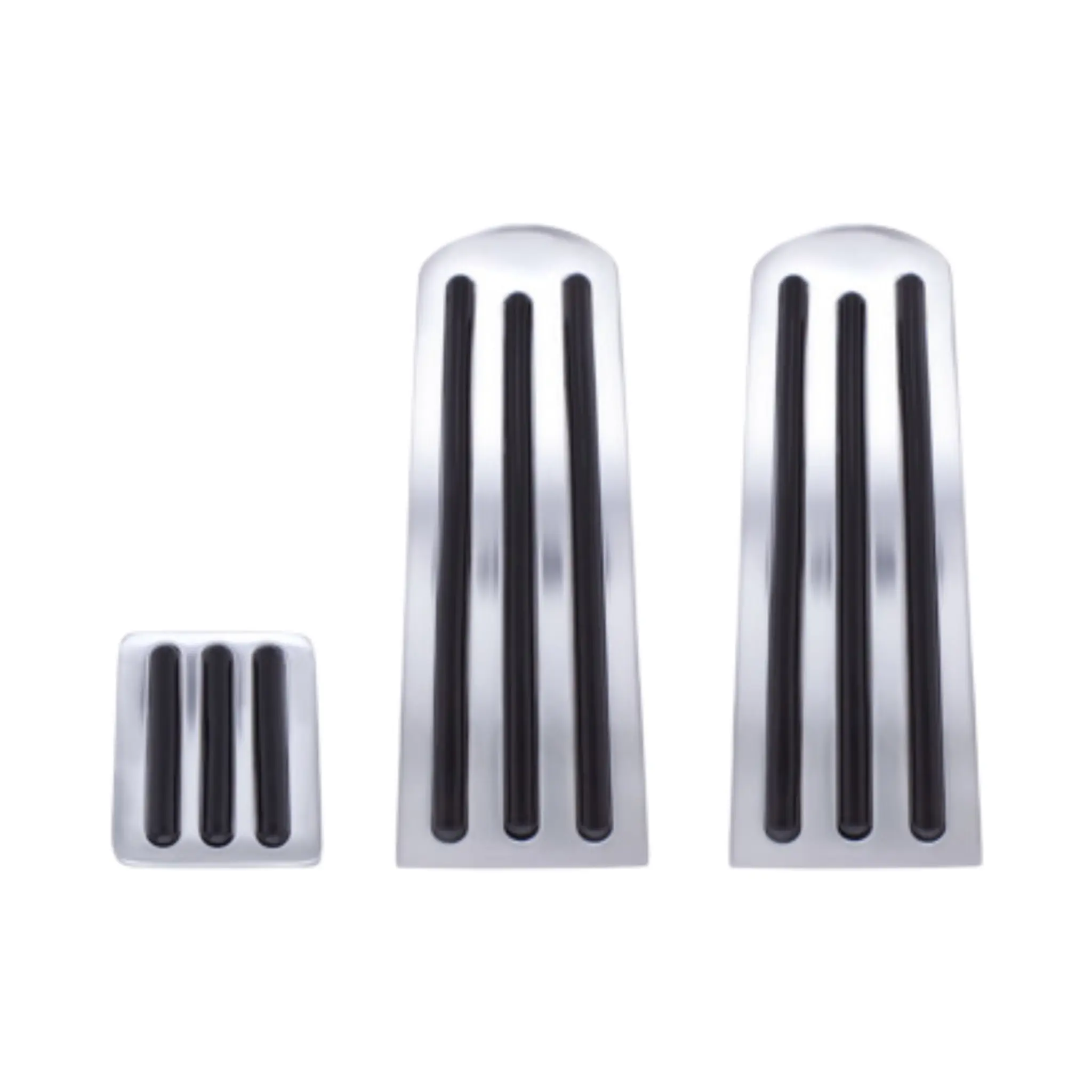 United Pacific Peterbilt Pedal Set, Chrome Finish with Rubber Black Inserts, Durable Construction, Easy Installation, Improved Grip