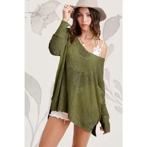 La Miel Taylor Sweater for Women - Casual Fabric, Long Sleeve, Solid