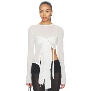 KETTEL ATELIER Lena Knit Tie Top in White