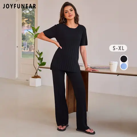 Joyfunear Women's casual T-shirt and pants two-piece set