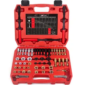 56 count Thread Restorer Kit, Rethread Repair Tool, UNC UNF & MetricThread Chaser Set with Thread Pitch Gauge