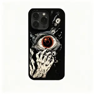 Gothic Eye And Skeleton Hand Phone Case For Iphone17 16 15 14 13 12 11 Pro Max 12 13 Mini Xs Xr X 8 7 Plus+ Shock Absorption  Case | Halloween Horror Dark Art