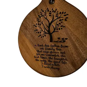 Engraved Pictures or Cutting Boards with Tree Design and Inspirational Text - Personalized Wooden Accessory