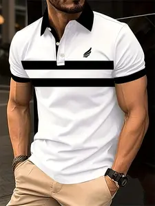 Men's Polo Shirt - Breathable Comfortable Fabric, Simple Fashion, Fashionable Casual, Business Casual Short Sleeve, Suitable for Office and Daily Wear, Warm Weather Outfit, Fashion Trim, Professional Style, Christmas Gift, New Year Gift, 2026