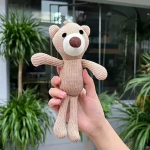 1pc /2pcs Cute Plush Bear Dog Chew Toy for Small Dogs Puppy Cats Mini Cute Pet Pacify Toys Promotes Dental Health and Hygiene Pet Toys