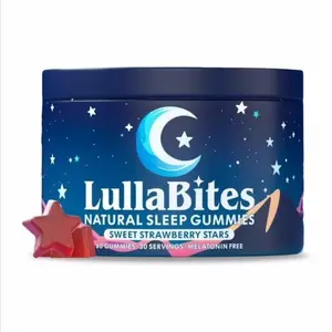 Natural Sleep Gummies - 30 Servings - SweetStrawberry Stars - Melatonin Free - 60 Gummiesfor Restful Nights
