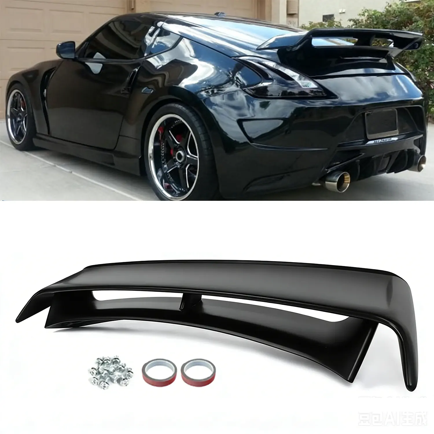 Nismo Style 1pc Rear Trunk Spoiler Wing for Nissan 370Z Z34 Coupe 2009-2021 (Coupe Only), Automotive Car Accessories, Matte Black Primer Paintable Surface ABS Plastic Spoiler, Downforce Boost, Reduces Wind Resistance, Enhances High-Speed Stability, 1 X Re