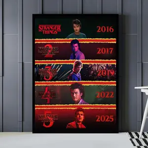 Steve Harrington Poster, From Season 1 to Season 5 Print Wall Art, Stranger Merch, Final Season Movie Gifts FCT