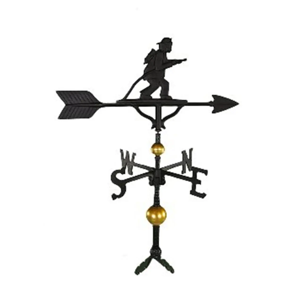 Montague Metal Products  300 Series 32 In. Deluxe Black Fireman Weathervane