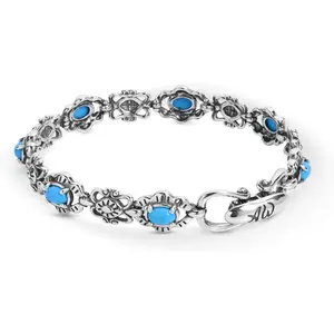 Sterling Silver Women'S Link Bracelet Choice of Gemstone Size Small Medium Large