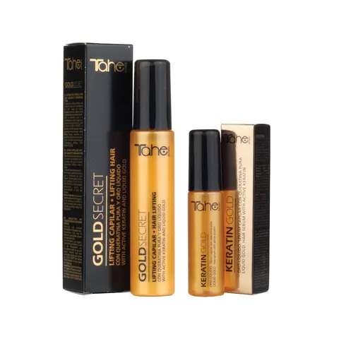 Tahe Gold Kit For Damaged Hair - Keratin Gold Hair Serum 30ml + Gold Secret Hair Treatment 50ml