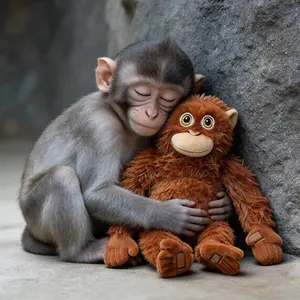 40 cm / 60 cm Punch Little Monkey “Mom” Plush Toy—a soft and fluffy stuffed animal perfect for home decor, car decorations, wedding season, children’s birthday gifts, and Mother’s Day gifts.