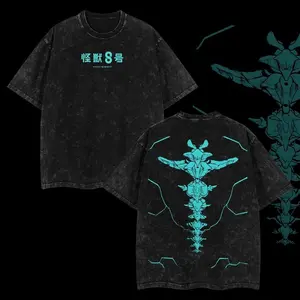 Kaiju No. 8: True Form Anime Double Printed Vintage Oversized Lightweight Acid Washed Graphic Tee Man Top Cotton Streetwear T-Shirt, Gift For Anime Fan, Kaiju No. 8 Merch, Kaiju No. 8 Fan