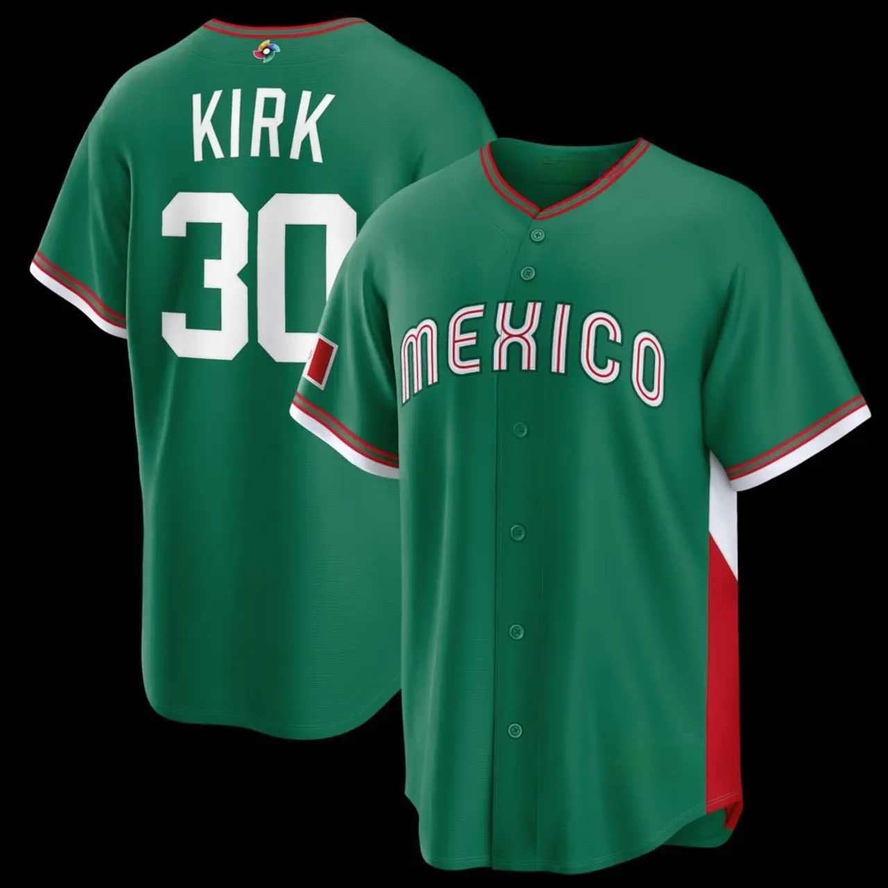Unisex Baseball Kirk 30 Mexico Baseball 2026 World Classic Road Stadium Jersey - Green