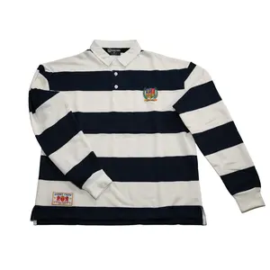 Hiero Crew Heavyweight Rugby Shirt - Blue & White