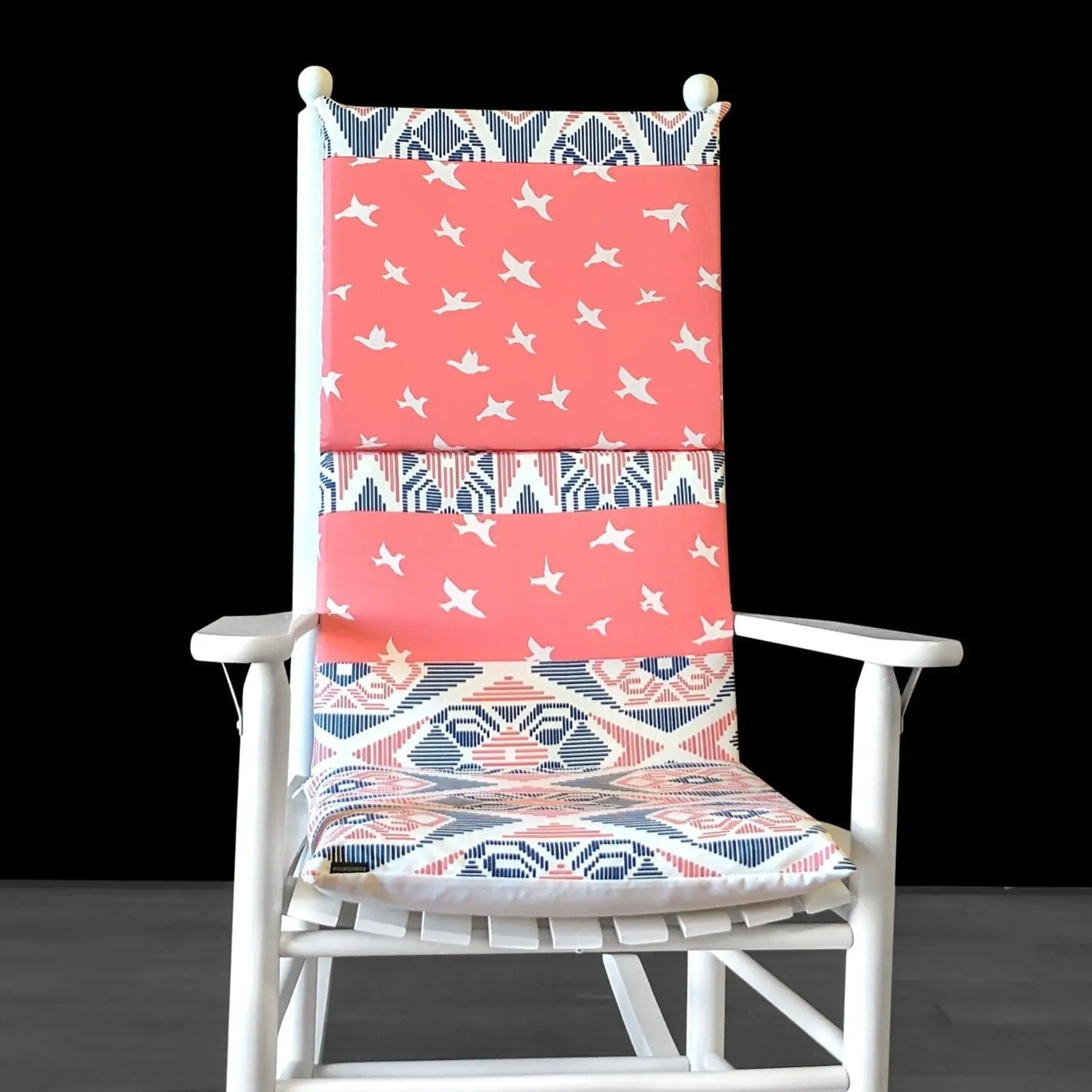Birds Patchwork Custom Rocking Chair Cushion