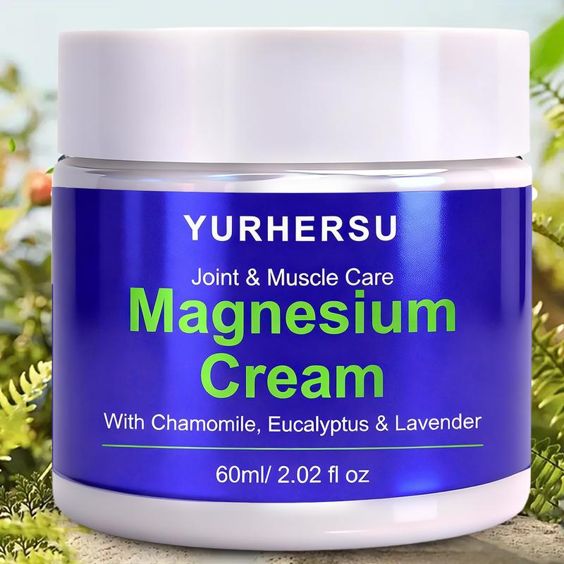 Nighttime Calming Magnesium Cream, Lavender & Grape Seed Oil, Deep Moisturizing Body Balm, Daily Massage & Hydration Care
